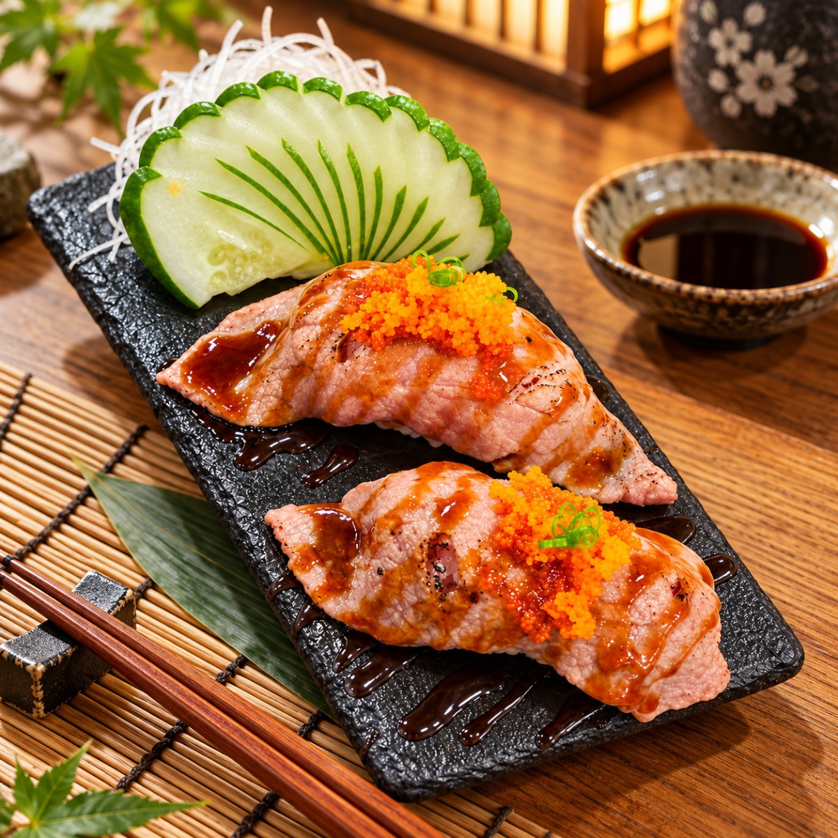 คู่หู ซูชิเนื้อวากิว 2 คำ