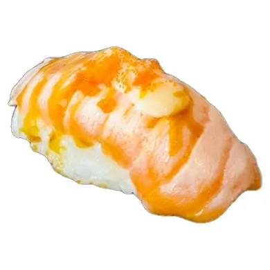 ซูชิแซลมอนเบิร์นสลัดไข่กุ้ง